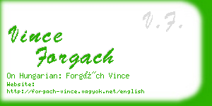 vince forgach business card